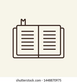 Open book line icon. Reading, book, literature. School concept. Vector illustration can be used for topics like studies, schooling, education