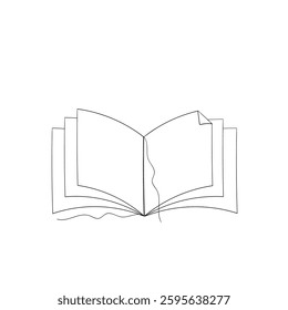 Open book line icon set. book icon vector illustration on white background continuous line drawing