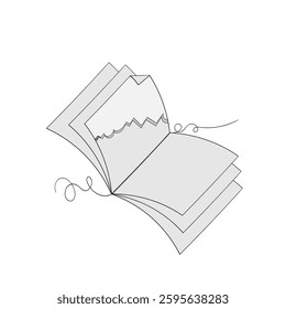Open book line icon set. book icon vector illustration on white background continuous line drawing
