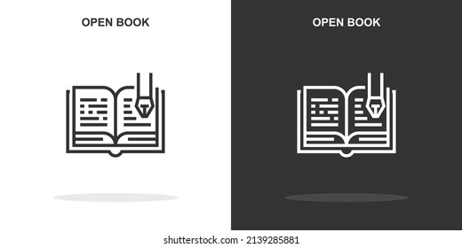 open book line icon. Simple outline style.open book linear sign. Vector illustration isolated on white background. Editable stroke EPS 10