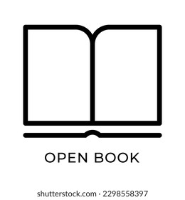 open book line icon vector, suitable for social media, app, website, and library icons