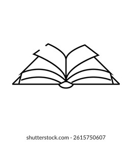 open book line icon vector. open book sign. isolated contour symbol black illustration