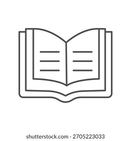 Ícone de linha Abrir livro , vetor, pixel perfect, arquivo ilustrador 