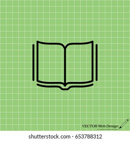 Open book  line icon. vector illustration