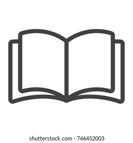 Open book line icon, web and mobile, read mode sign vector graphics, a linear pattern on a white background, eps 10.