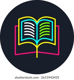 Open Book Line Multi Colour Circle