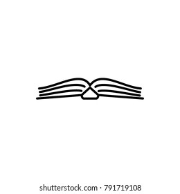 open book, line sign, icon vector
