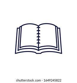 open book line style icon design, Education literature read library school university information learning and text theme Vector illustration