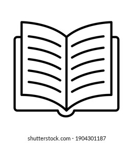 diseño de iconos de estilo de línea de libro abierto, literatura educativa y tema de lectura Ilustración vectorial
