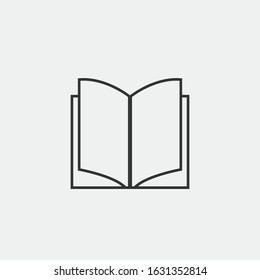 Open book line vector icon