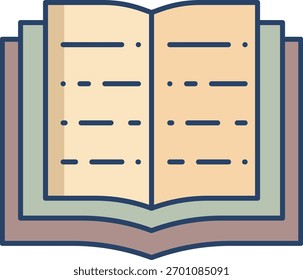 open book linear color icon design