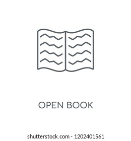Open book linear icon. Open book concept stroke symbol design. Thin graphic elements vector illustration, outline pattern on a white background, eps 10.