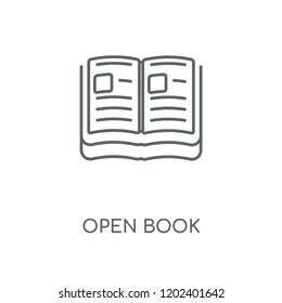 Open book linear icon. Open book concept stroke symbol design. Thin graphic elements vector illustration, outline pattern on a white background, eps 10.