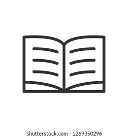 Open book. linear icon. Line with editable stroke