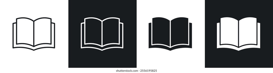 open book linear icon set for app, and web design.