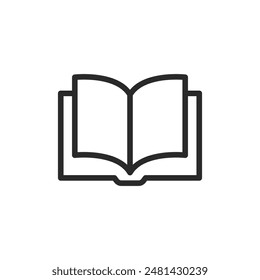 Open book, linear style icon. Simple open book. Editable stroke width.