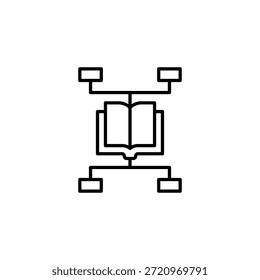 Concepto de enlace de libro abierto con Vector de contorno de nodos