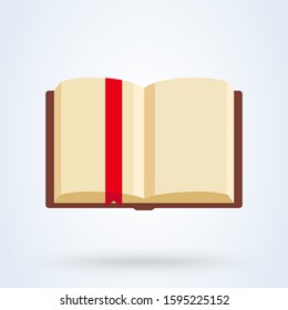 open book literature flat. vector modern design illustration