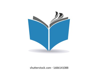 logotipo de educación inteligente de la literatura de libro abierto