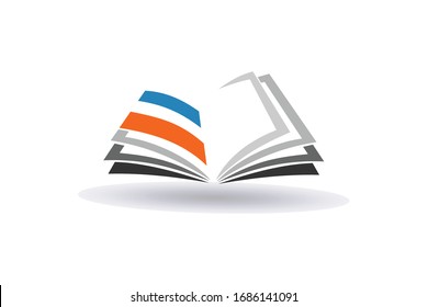 open book literature knowledge smart education logo