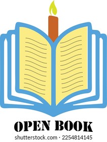 LOGOTIPO DE LIBRO ABIERTO CON IMAGEN DE VELAS-2023