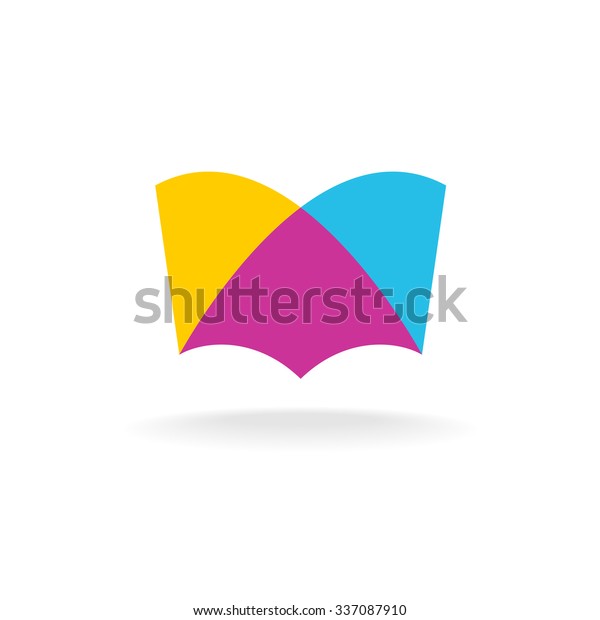 Open book logo. Colorful overlay flat style.\
Transparency are\
flattened.