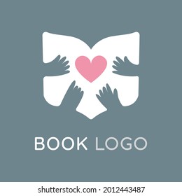 Open Book Logo design for book store or book club. Vector. Isolated.