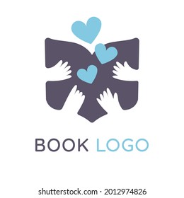 Open Book Logo design for book store or book club. Vector. Isolated.