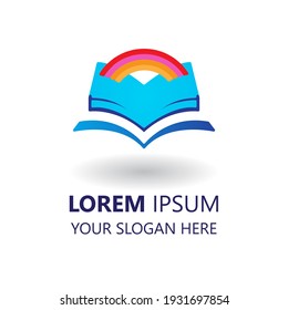 open book logo design template. simple book logo. book illustration vector