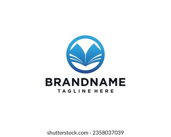open book logo design template. simple style logo. book illustration vector