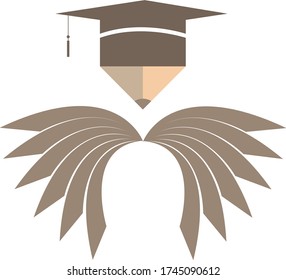 Open book logo design vector stock with pen