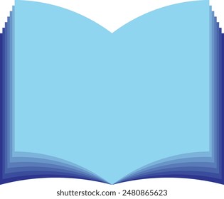 Open Book Logo Education blue Flat Vector Design.
