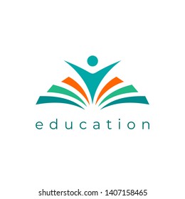 Open Book Logo Education Logo Flat Vector Illustration Design Logo Template