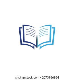 Open Book Logo Education Flat Vector Design