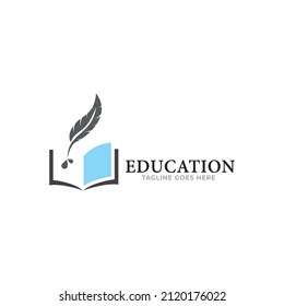 Open Book Logo Education Flat Vector Design