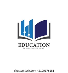 Diseño de vectores planos para el logotipo del libro abierto