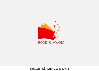 Diseño del logotipo del libro abierto Educación para vectores planos