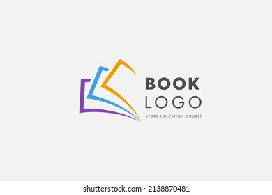 Diseño de logotipo para libros abiertos Educación para vectores planos