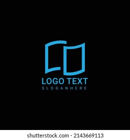 Open Book Logo Education Flat Vector Design
