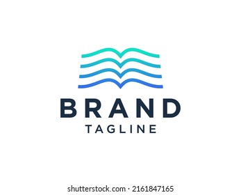 Open Book Logo Education Flat Vector Design
