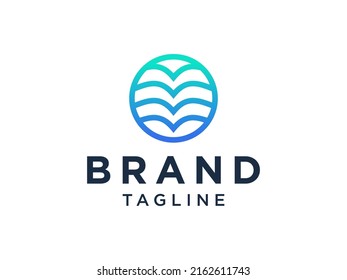 Open Book Logo Education Flat Vector Design
