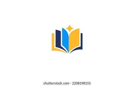 Diseño de vectores planos para el logotipo del libro abierto