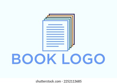 Open Book Logo Education Flat Vector Design