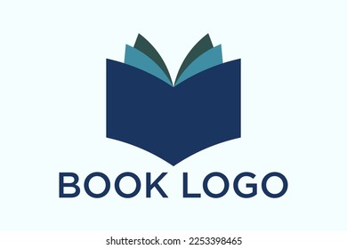 Open Book Logo Education Flat Vector Design