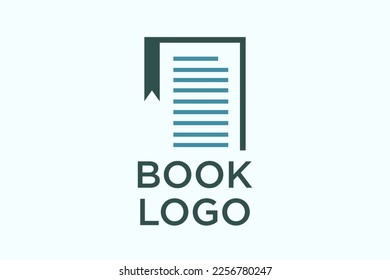 Open Book Logo Education Flat Vector Design