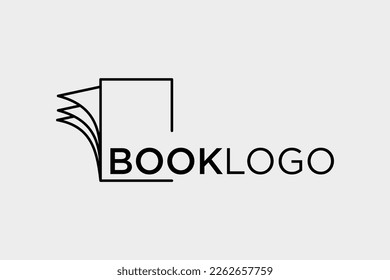 Open Book Logo Education Flat Vector Design