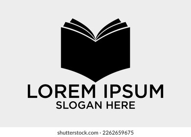 Open Book Logo Education Flat Vector Design