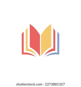 Diseño de vectores planos para el logotipo del libro abierto