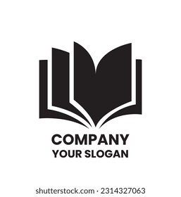 Open Book Logo Education Flat Vector Design