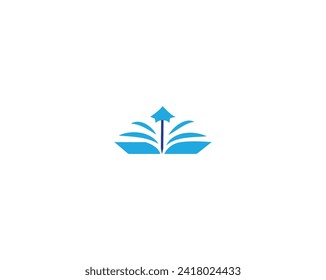 Open Book Logo Education Flat Vector Design.